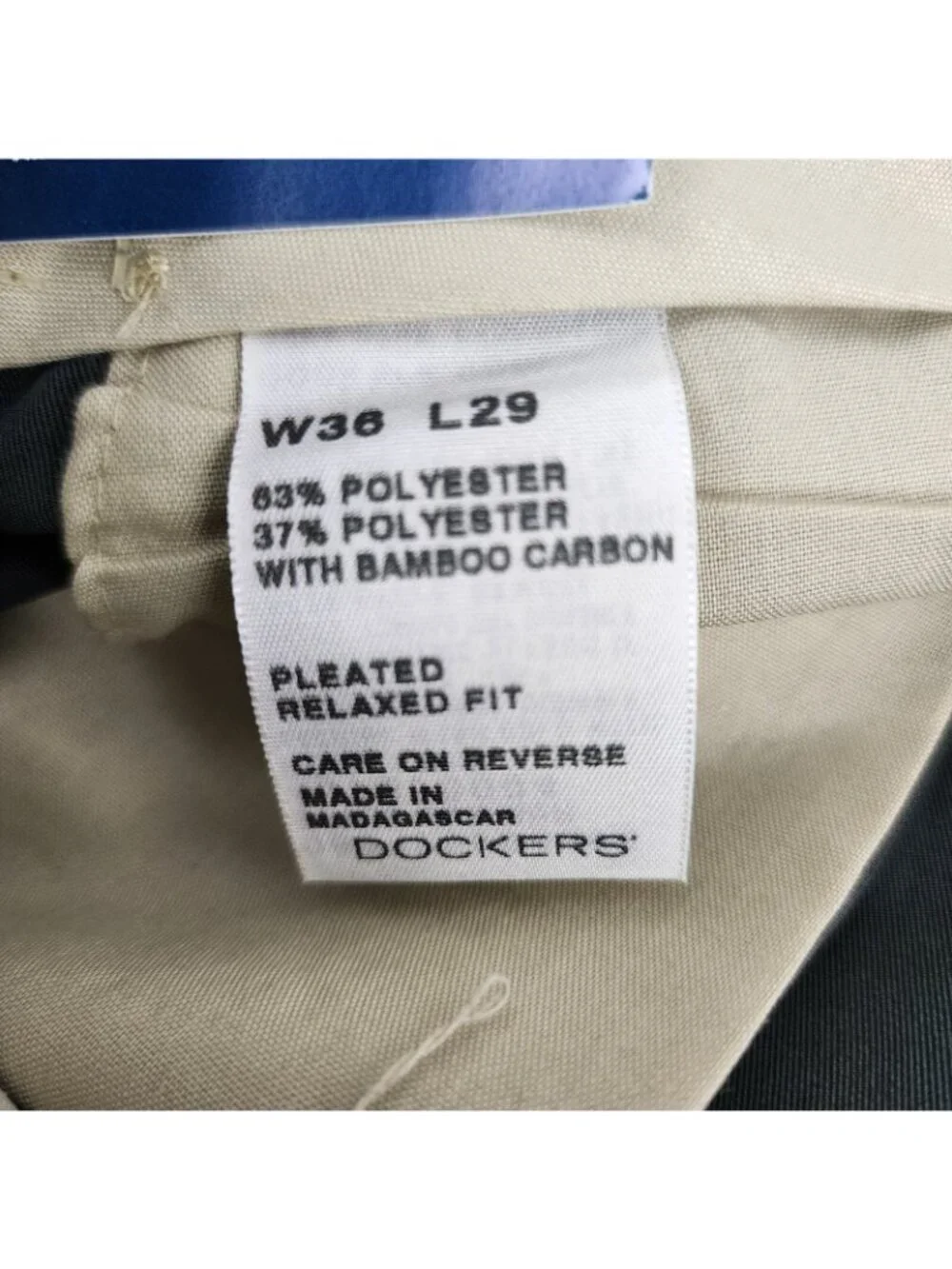 Dockers Pants Men 36x29 Green Gray Chino Lincoln Pant Pleated Cuffed Relaxed NWT